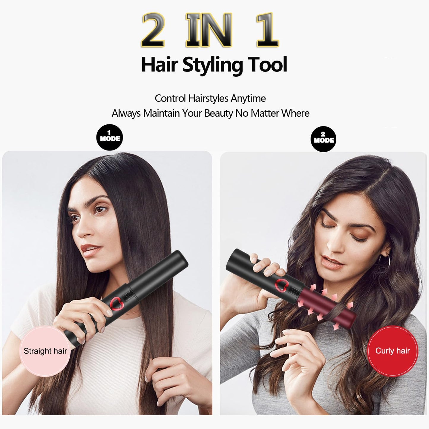 JMFONE Mini Cordless Hair Straightener,Portable Travel Size Flat Iron with 3 Adjustable Temperatures for Thin Fine Hair,USB-C Rechargeable Heats Up in Seconds - Ideal for Quick Hair Styling Anywhere