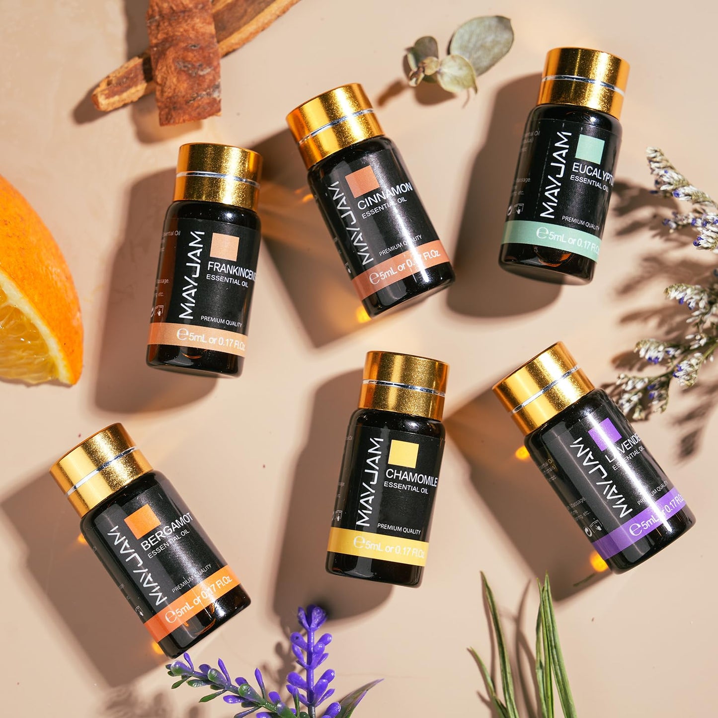 MAYJAM Tea Tree 20 Pcs Pure Essential Oil Gift Set, for Diffuser, Humidifiers, Skin Care, Massage, Fragrance Oil Scent for DIY Candle and Soap Making, Gift for Friend (5ML)