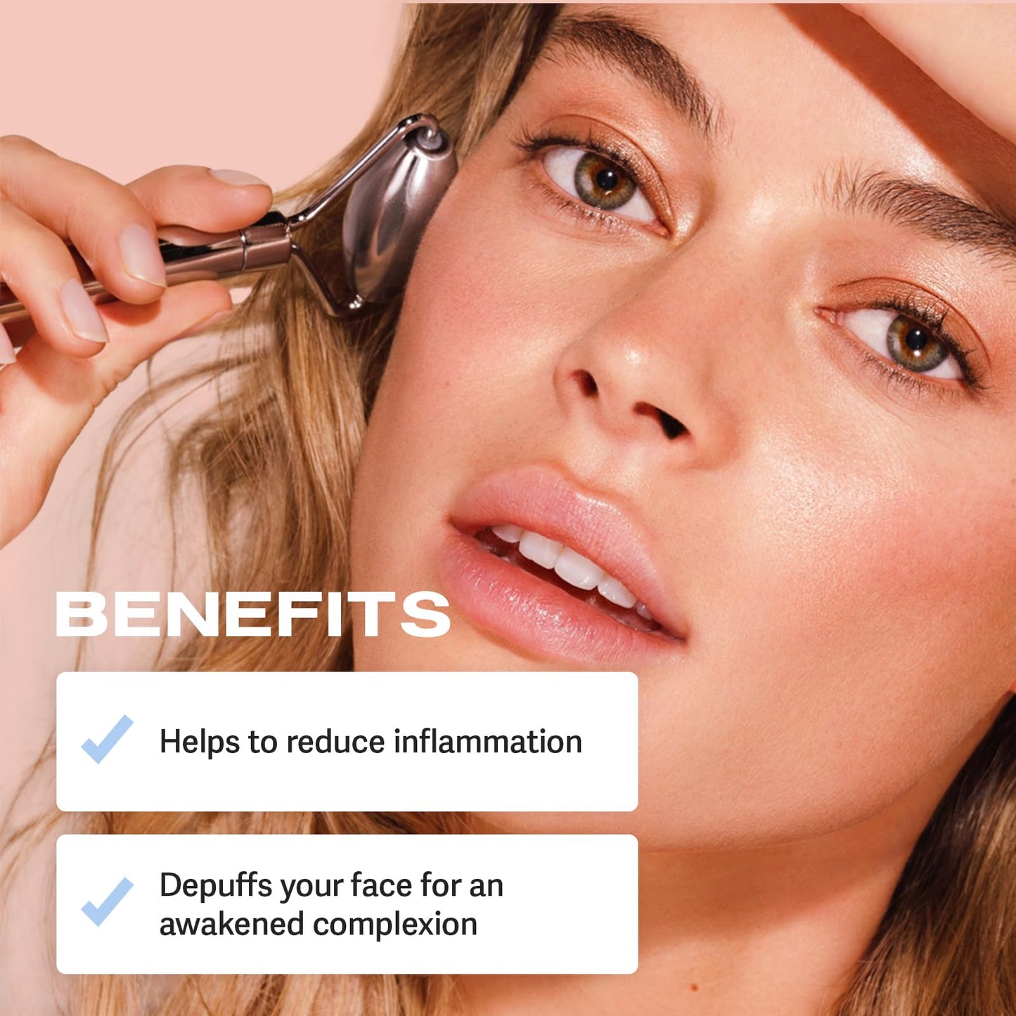 Sacheu Stainless Steel Face Roller Skin Care and Lymphatic Drainage — Cooling Metal Roller for Puffiness, Wrinkles, and Face Lifting, Dual-Sided Facial and Eye Massager with Travel Pouch