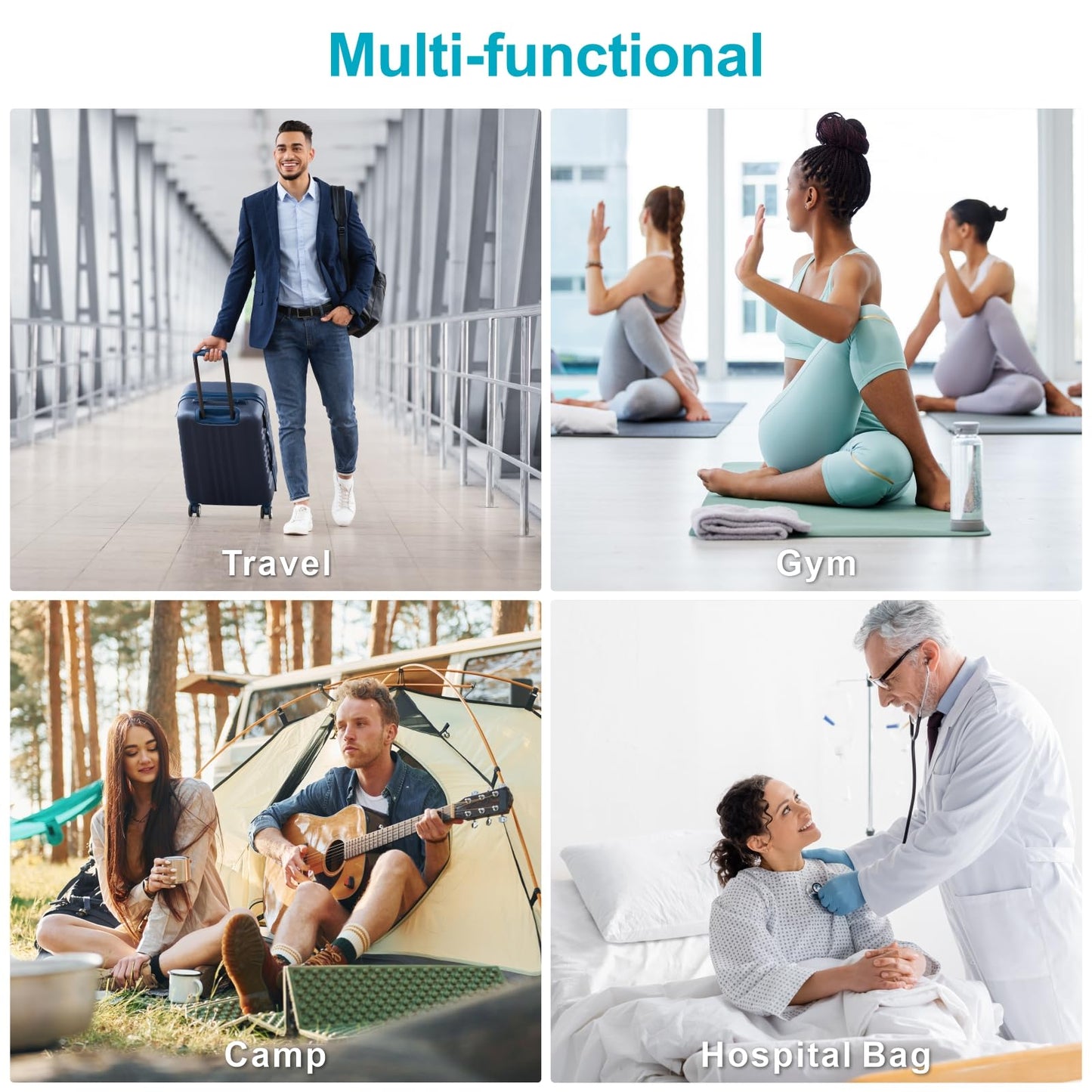 Cambond Spirit Airlines Personal Item Bag 18x14x8-30L Carry on Personal Item Travel Bags for Short Trip, Lightweight Compact Underseat Foldable Travel Duffel Bags, Purple