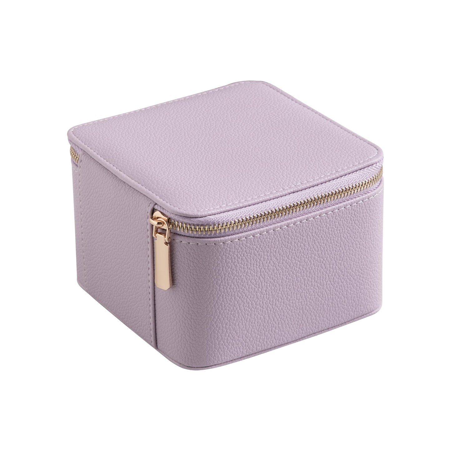 Frebeauty Small Travel Jewelry Box,Travel Jewelry Case with 6 Pouch Bags,Portable Travel Jewelry Organizer,Mini Jewelry Storage,3.35 x 4.9 x 4.8 Inches,Gift Idea for Women Girls (Purple)