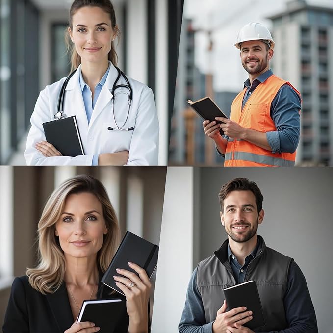 2 Pack Notebook Journal, 160 Pages Pocket Notepad with Waterproof Cover, Mini Memo Pads for Home, School, College, Office, Work, Travel (Black)