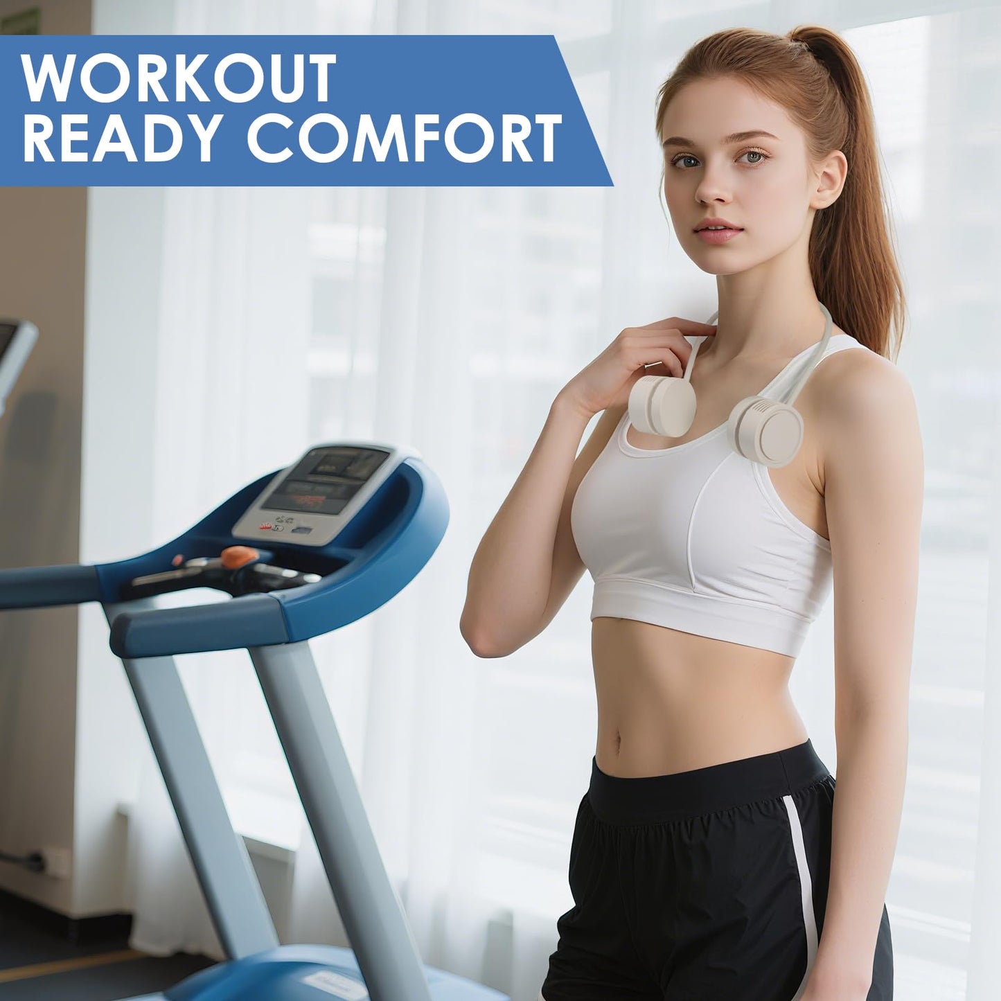 ZEMIRO CHARGE Neck Fan, Portable Bladeless Wearable Fan with 360° Airflow, 3 Speeds, 1600mAh Rechargeable Battery, Quiet Foldable USB Personal Fan for Men, Women, Outdoor, Travel, Gift