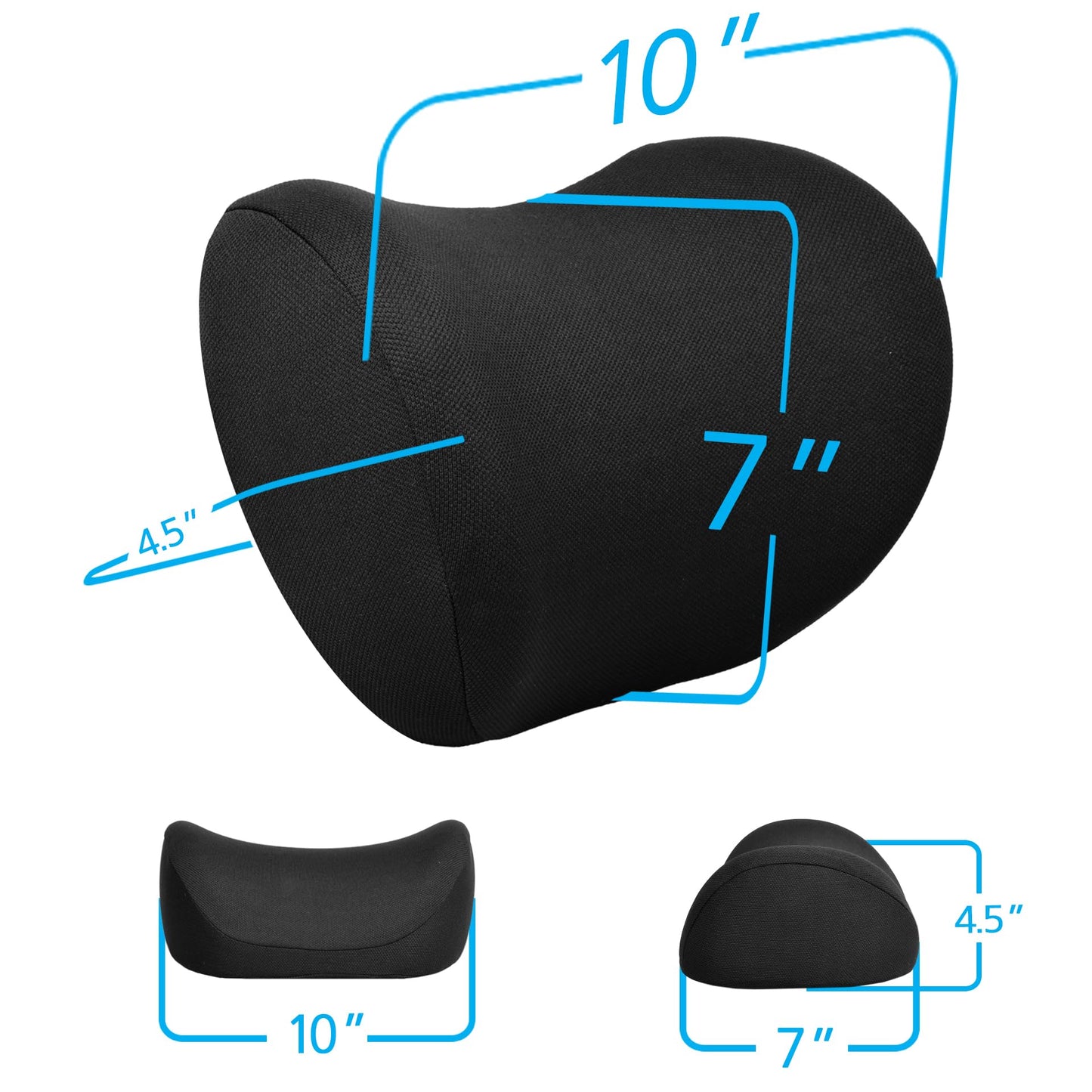 2 Pack Car Neck Pillow, 100% Memory Foam Car Headrest Pillow for Neck Support, Breathable Removable Cover & Adjustable Strap, Ergonomic Design for Driving Comfort, Neck Pain Relief, Travel