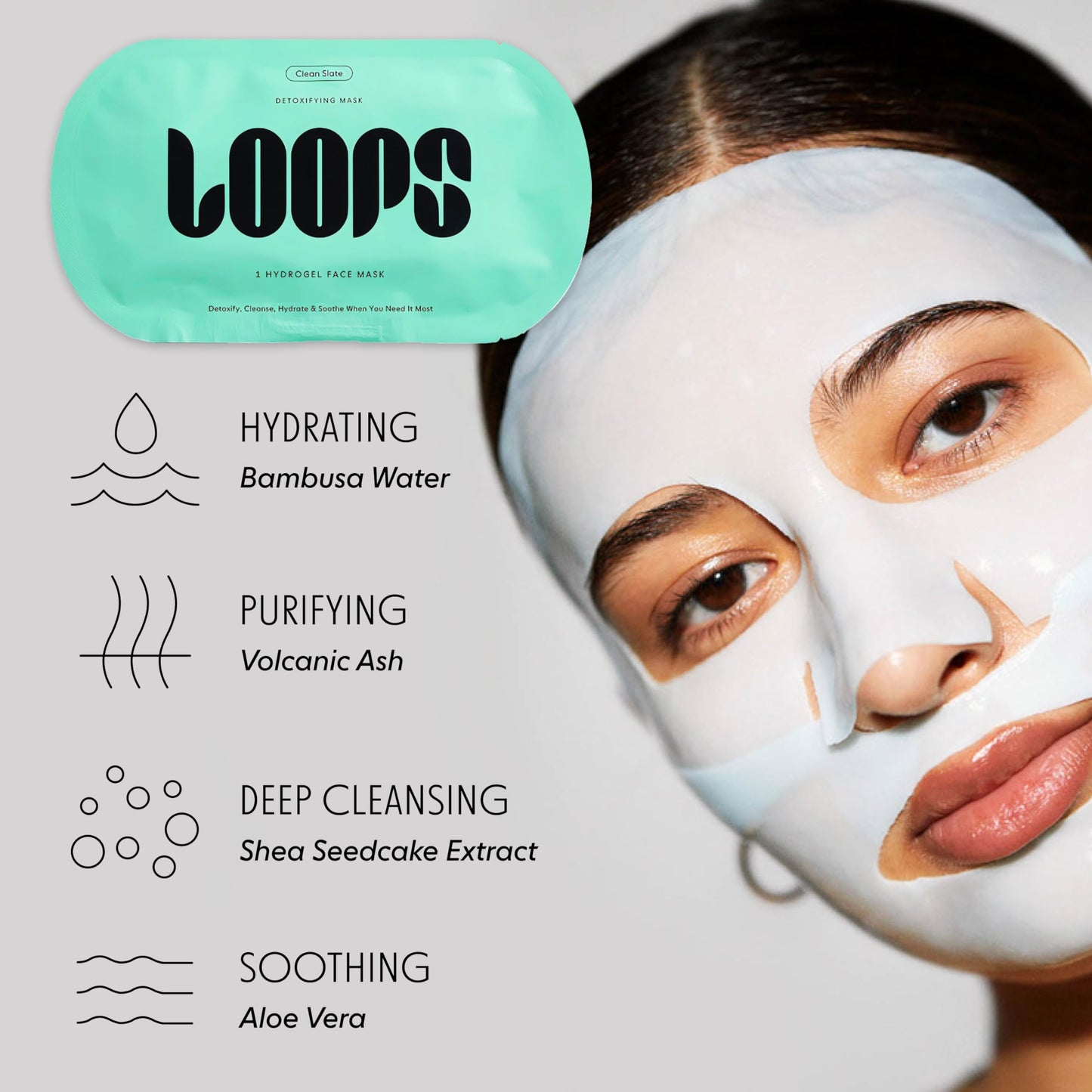 LOOPS VARIETY LOOP KIT - Hydrogel Korean Face Mask for Every Skin- Five Collagen Face Masks for Brightening, Detoxifying, Repairing, Glowing, & Rejuvenating - Gifts for Women -5 Pc