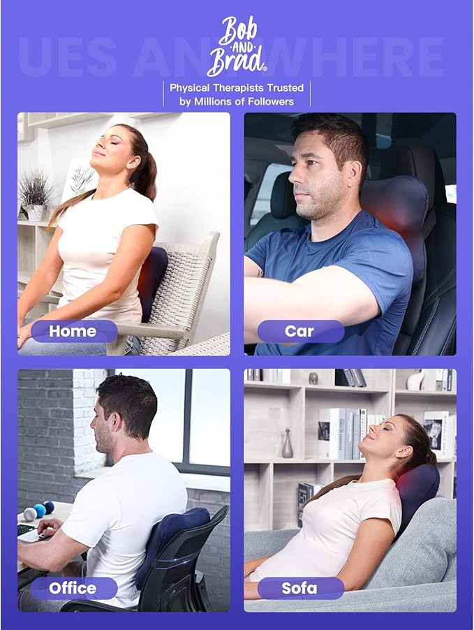 BOB AND BRAD Cordless Back Massager with Heat FSA Eligible HSA Eligible, Shiatsu Neck Massager for Pain Relief Deep Tissue, 3D Kneading Massage Pillow for Pain Relief, Birthday Gifts for Women Men