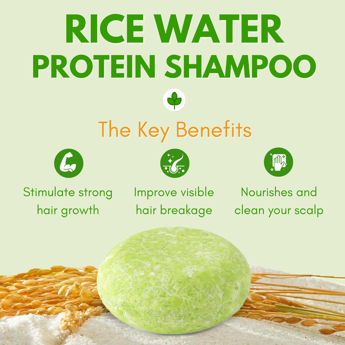 Muun Rice Water Shampoo and Conditioner Bar Pack 3 - Hair Growth, Thickening, Strengthening, Anti Hair Loss, Volumize & pH Balanced - Sulfate & Silicone Free For All Hair Type