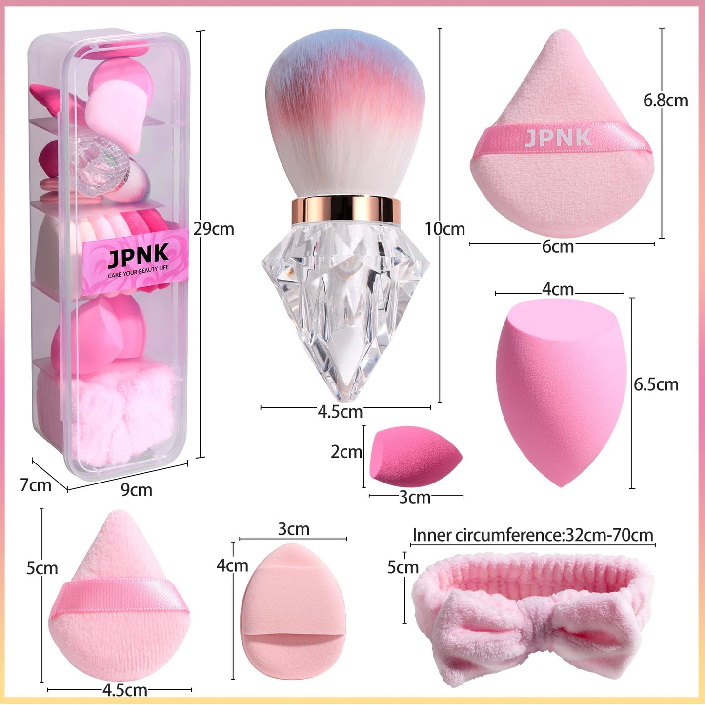 JPNK 20PCS Makeup Sponges Set with Powder Puff Brush for Liquid, Cream, and Powder And Small Mini Figure Makeup Sponge