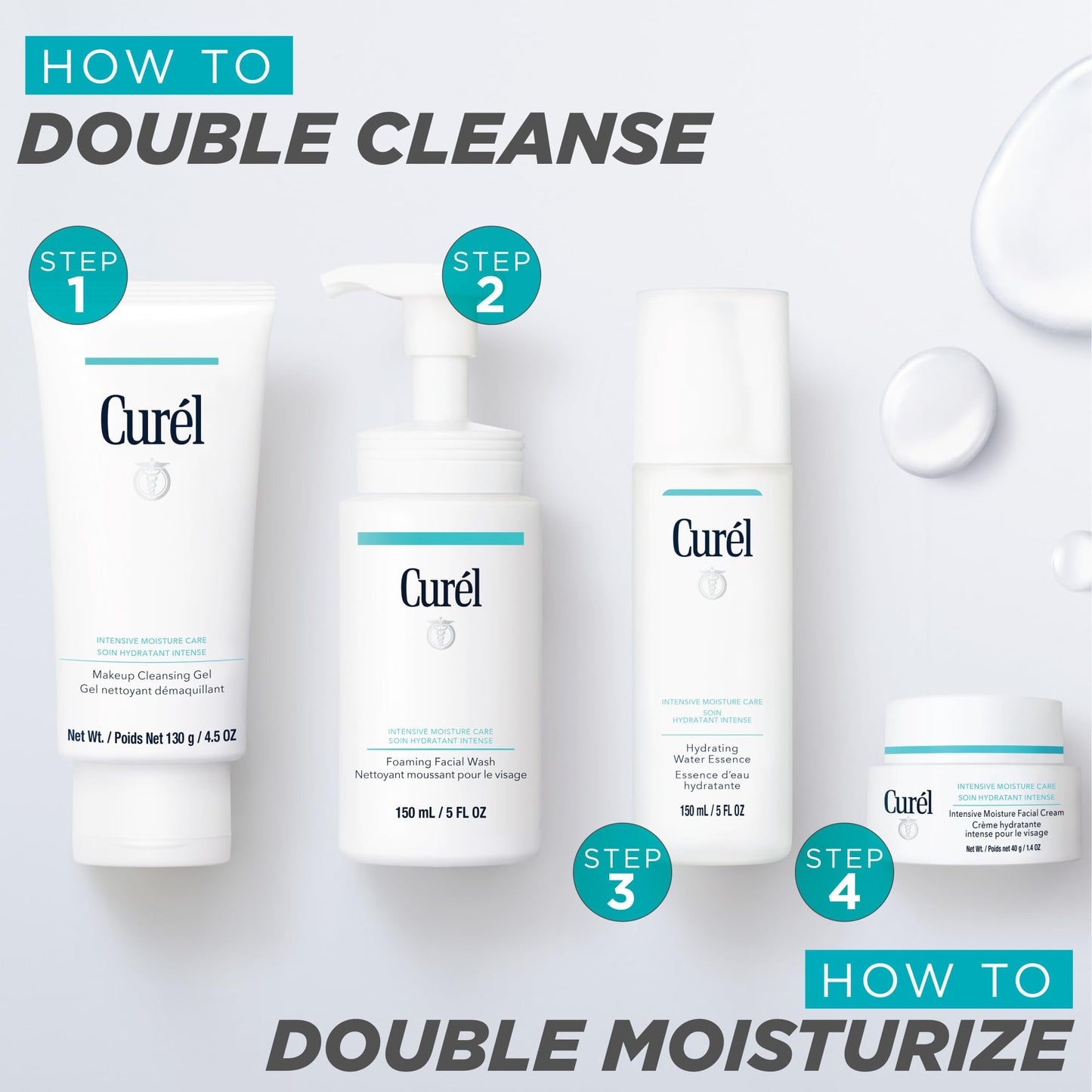 Curel Japanese Skin Care Travel Size Toiletries, for Dry, Sensitive Skin, Travel Size Face Wash, Lotion, & Makeup Remover