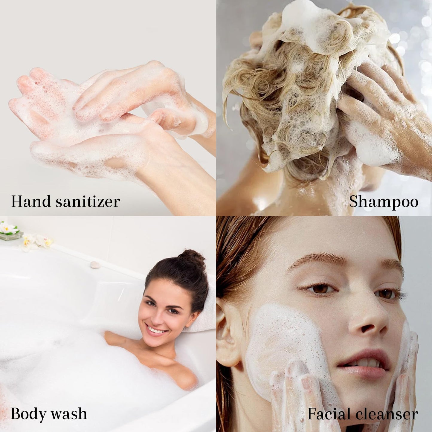 Daxilonyz 60ml/6oz Travel Foam Pump Bottle Clear Refillable Mini Foam Pump Containers for Face Wash,Skincar, Lash Shampoo & Skincare (6, transparent)