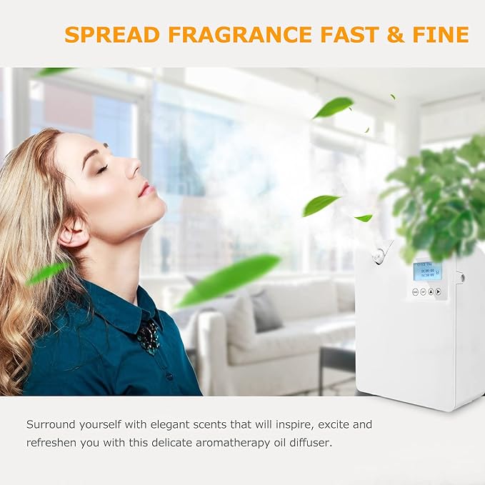 Smart HVAC Scent Diffusesr Whole House- Cold Air Nebulizing Tech. Waterless Scent Air Machine for Home & Commerical - Hotel Collection Aromatherapy Diffuser 300ml Cover Up to 2,000 Sq.Ft.
