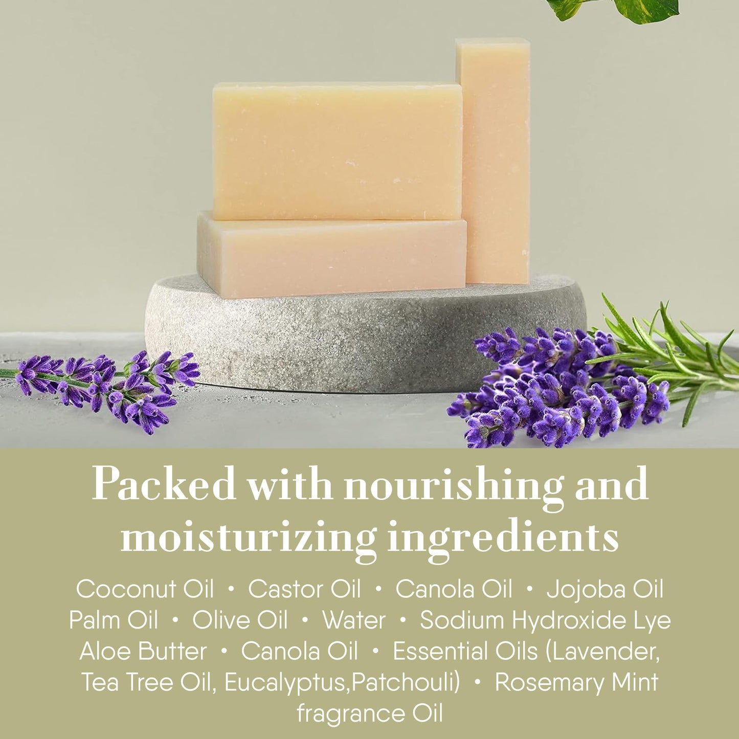 360Feel Lavender Shampoo Bar - Nourishing and Moisturizing Anti-Dandruff Shampoo Bar - Handmade with Essential Oils - Travel Friendly and Compact - Zero Harsh Additives - 3.5 Ounce