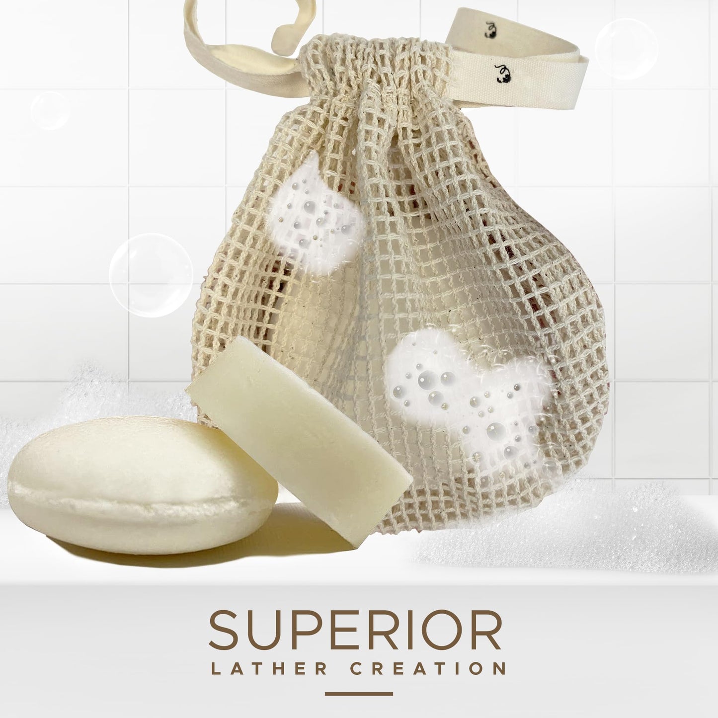 Whiffkitch Soap Pouch 5-Pack – Versatile Mesh Scrubber Wash Bag for Shower & Bath, Soft Cotton Bar Soap Holder & Travel Bag, Durable Scrubber Pouch for Rich Lather, 4x5 inches