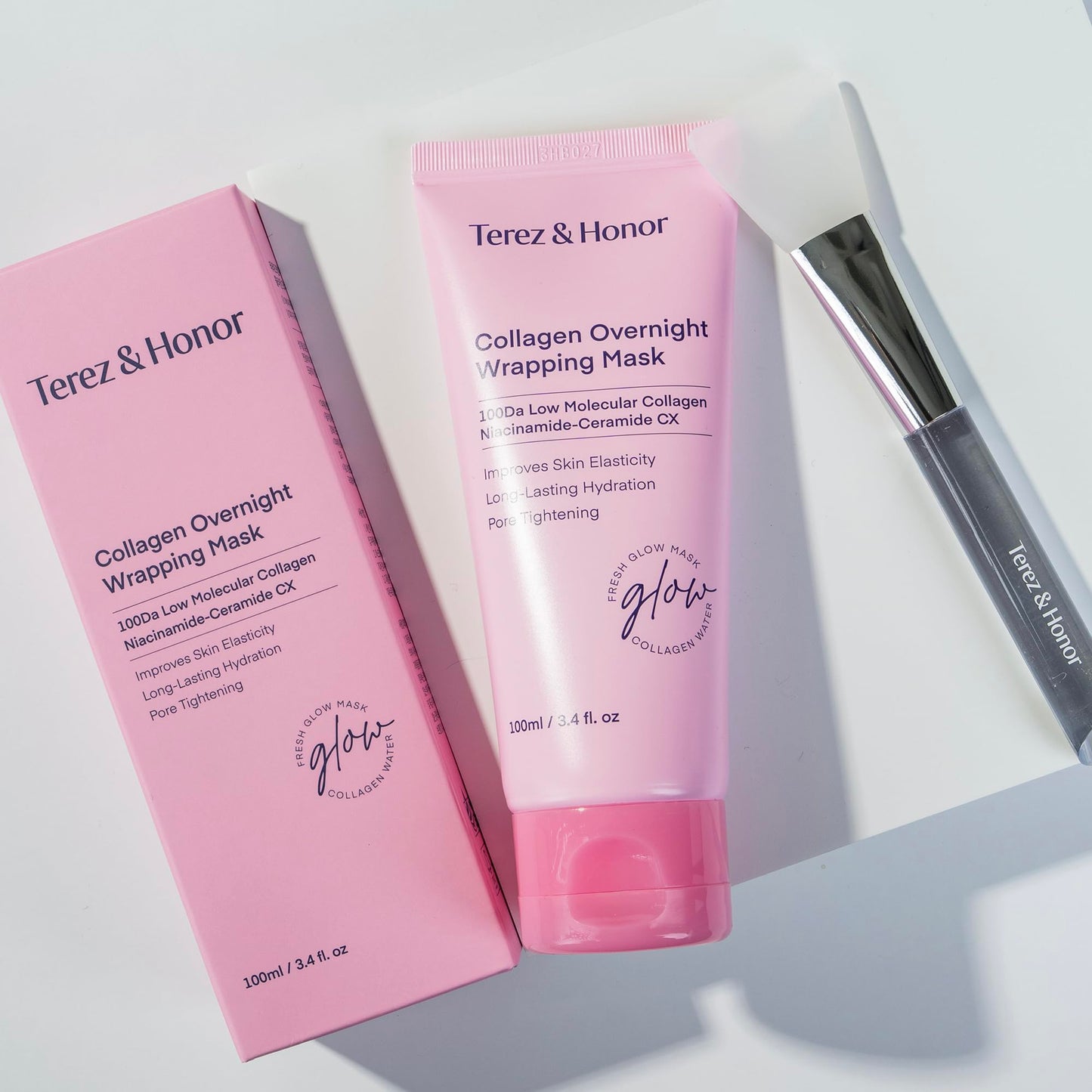 TEREZ & HONOR Collagen Night Wrapping Peel Off Mask: Korean Face Mask for Elasticity, Hydrating & Glow - 100Dalton Smallest Molecular Collagen for Glass Skin - Dermatologist Tested 3.4 FL OZ