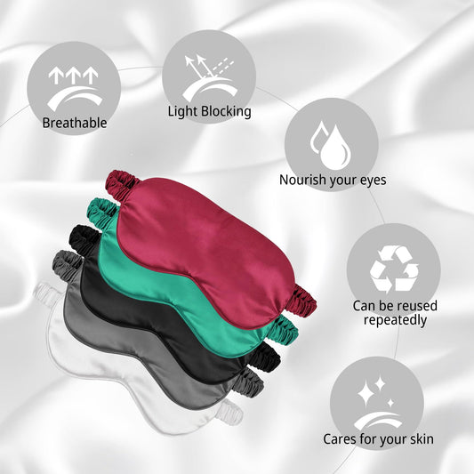 1 Pcs Silk Sleep Mask, Soft Eye Mask with Elastic Strap, Lightweight Blindfold for Men, Women, Travel, and Naps (White)