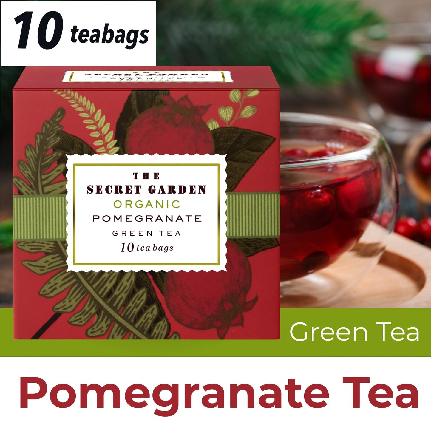 Premium Organic Holiday Tea Bag Sampler Gift Box - 90 Bags 9 Exotic Flavors Herbal Orange Spice, Mango, Earl Grey, Pomegranate, Peach, Green, Ginger Peach, Lemon Ginger, Acai Berry
