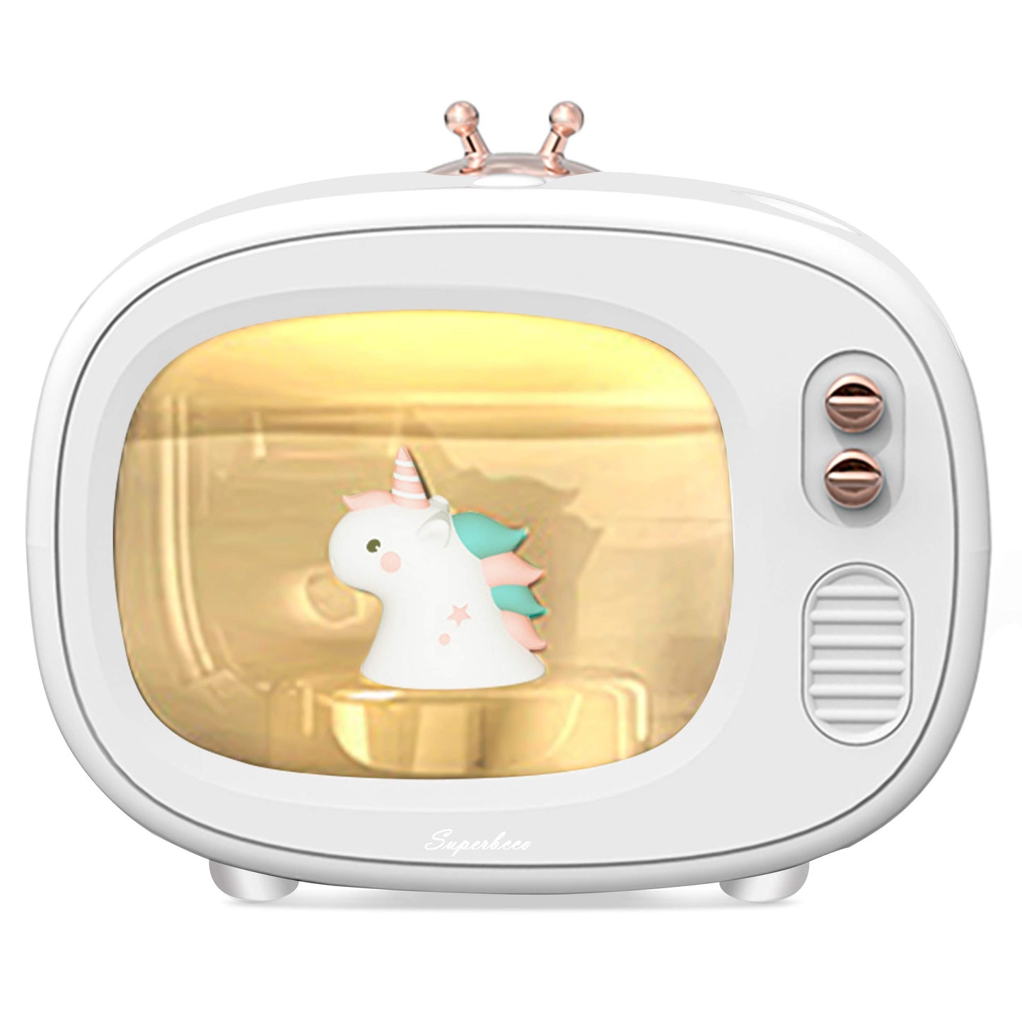 Cool Mist Animal Humidifiers, LED Nightlights, Mini Cute USB Humidifier, 30dB Whisper-Quiet, 400ML, 800mAh Wireless, USB Charging for Bedroom(White)