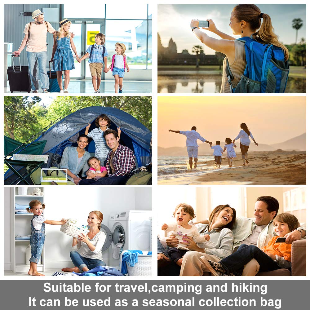 ALMING Compression Bags - Travel Accessories - 10 Pack Space Saver Bags - No Vacuum or Pump Needed - Vacuum Storage Bags for Travel Essentials - Home Packing-Organizers (Blue)