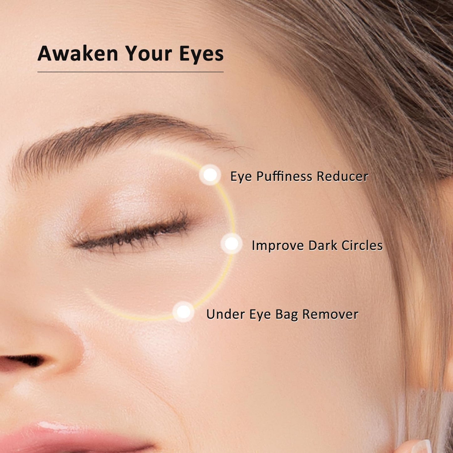 +1HEROLABS Caffeine Eye Cream with Niacinamide, Hyaluronic Acid, Vitamin E & Peptides - Under Eye Serum for Puffiness and Dark Circles, 0.7 Fl Oz (Pack of 1)