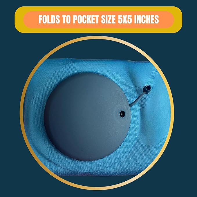 Vorgato Luxury- Inflatable Travel Pillow - Pocket Size - Camping Pillow - Airplane Pillow - with 3D Eye Mask and Earplugs- Airplane Essentials - Travel Neck Pillows for Airplanes - PVC Flock