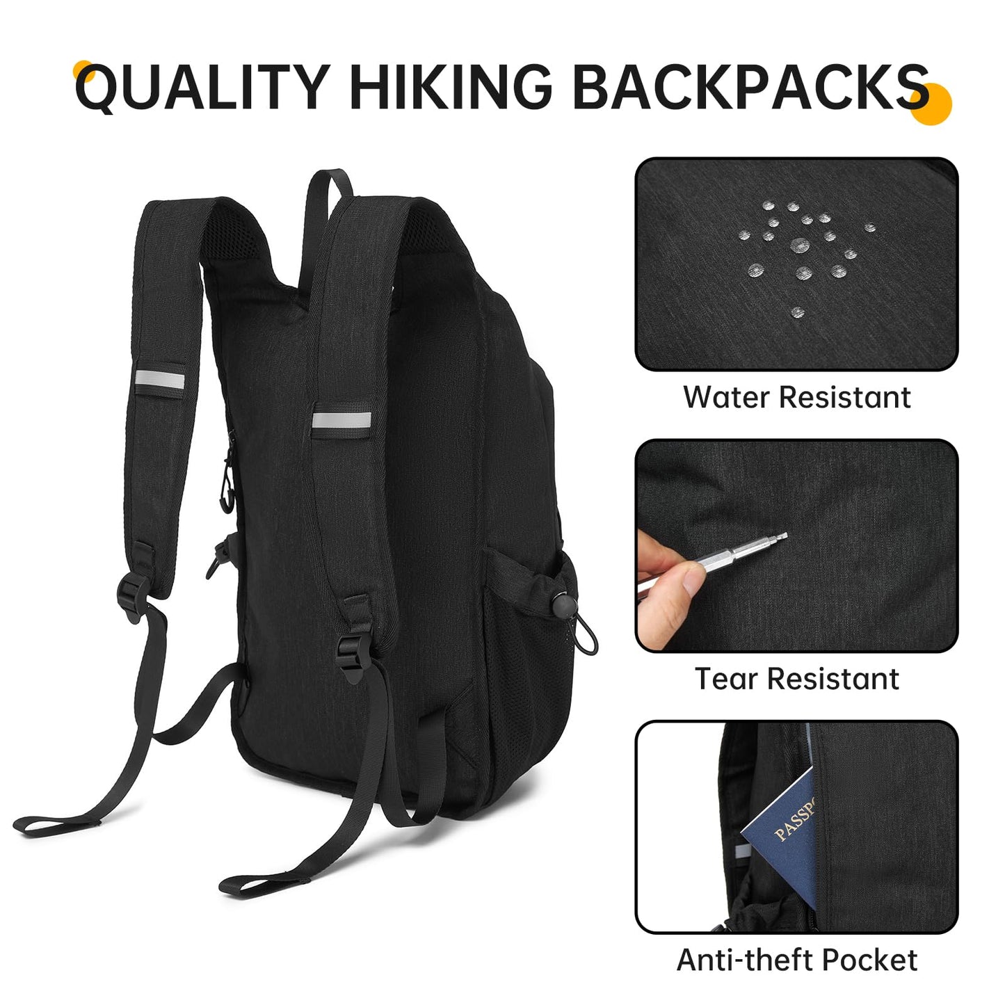 seyfocnia Small Hiking Backpack 10L Lightweight Foldable Daypack for Men Compact Travel Packable Waterproof Backpack for Outdoor Activities Day Hiking Traveling Biking Daily Use