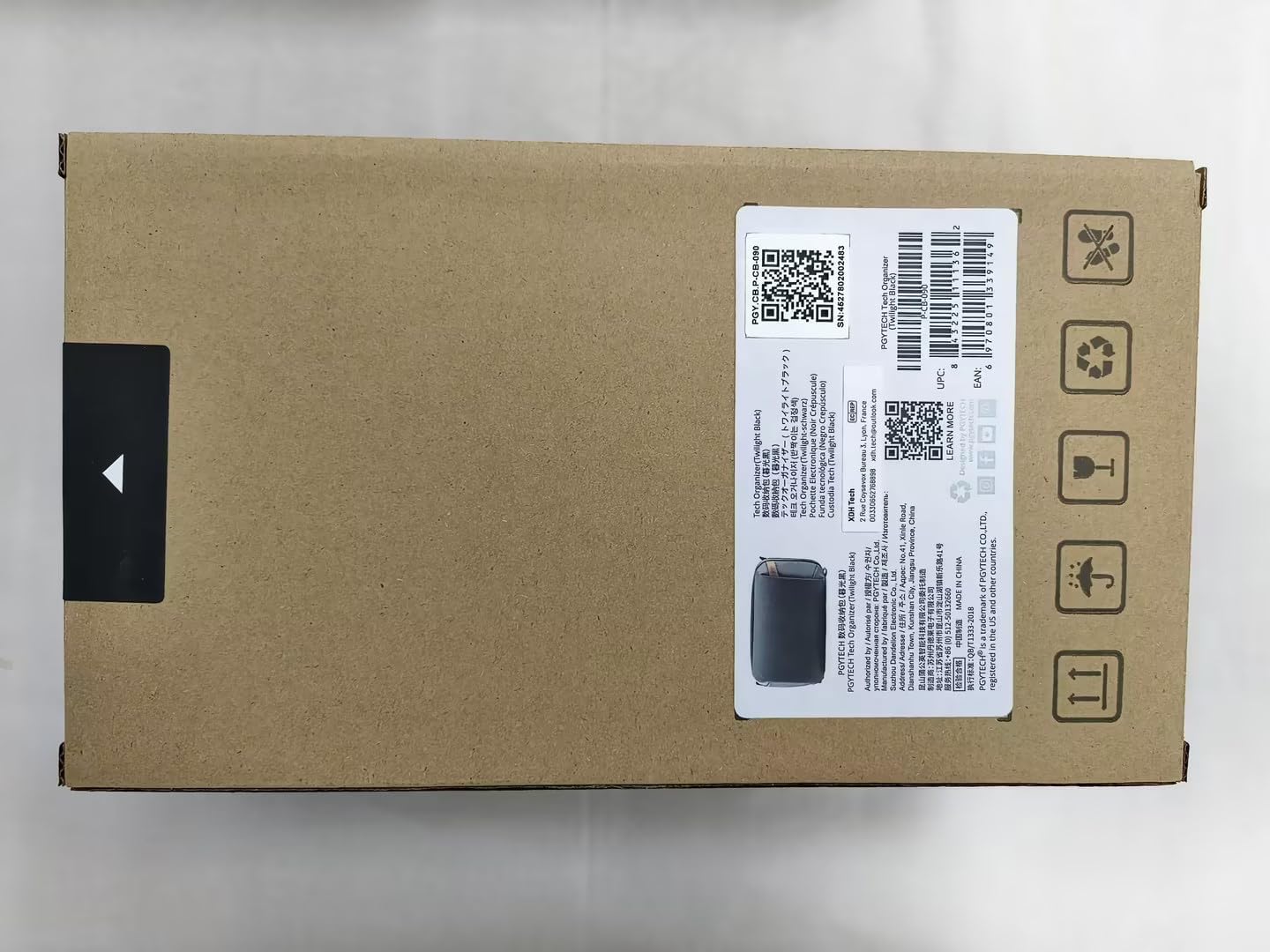 PGYTECH Travel Tech Organizer, Waterproof Tech Pouch, Electronics Accessories Organizer Travel Carrying Case, Organizer Bag for Cables, Cord, Phone Batteries, Charger,Photography SD Card, Black