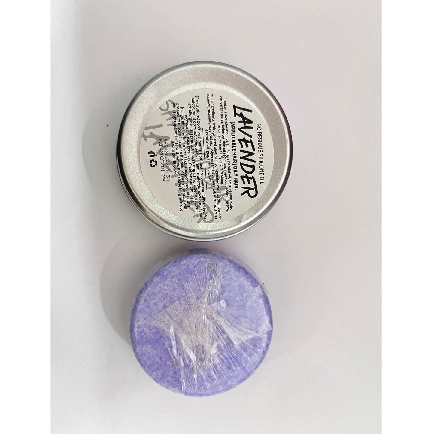 2PCS Shampoo Bar for Gray Hair, Lavender Shampoo Bar for Gray Hair, Natural Organics Shampoo and Conditioner Barfor Thinning Hair for Men & Women (Lavender)