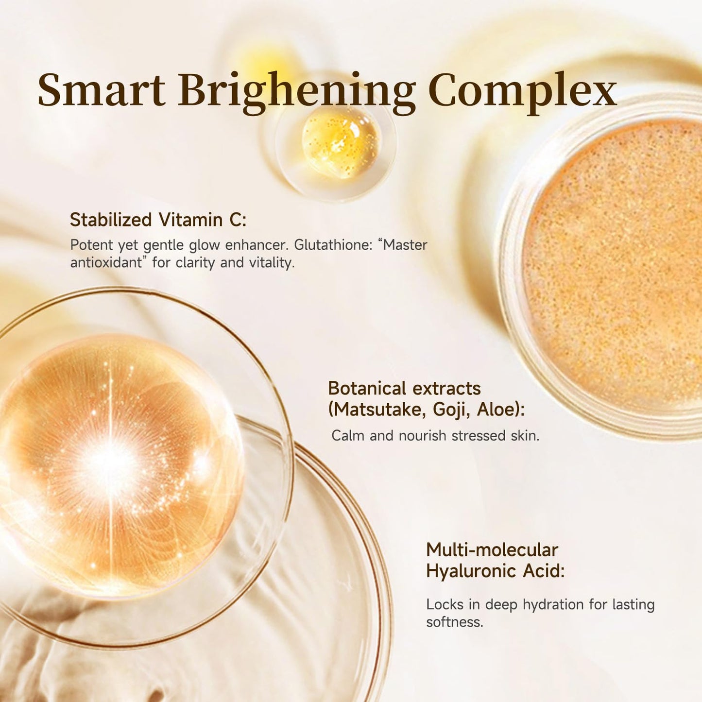 Vitamin C Brightening Serum for Face, Antioxidant Hydrating Ampoules with Glutathione, Niacinamide & Hyaluronic Acid, Daily Skincare for Uneven Tone, Dark Spots & Sensitive Dry Skin, 1.2ml x 30