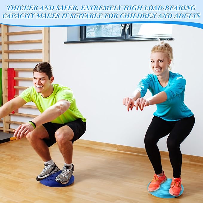 Libima 4 Pcs Wiggle Seat Inflated Wobble Cushion for Sensory Kid 13 Inches Balance Disc Flexible Seating for Classroom Sensory Pad for Chair Wiggle Cushion with Needle Pump