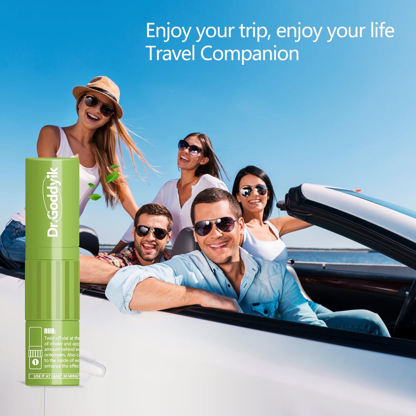 Dr.Goddyik Nausea Relief Herbal Inhaler,Morning Motion Sickness Nose Inhaler Stick Non-Drowsy, Travel Essentials for Cruise, Car, Plane