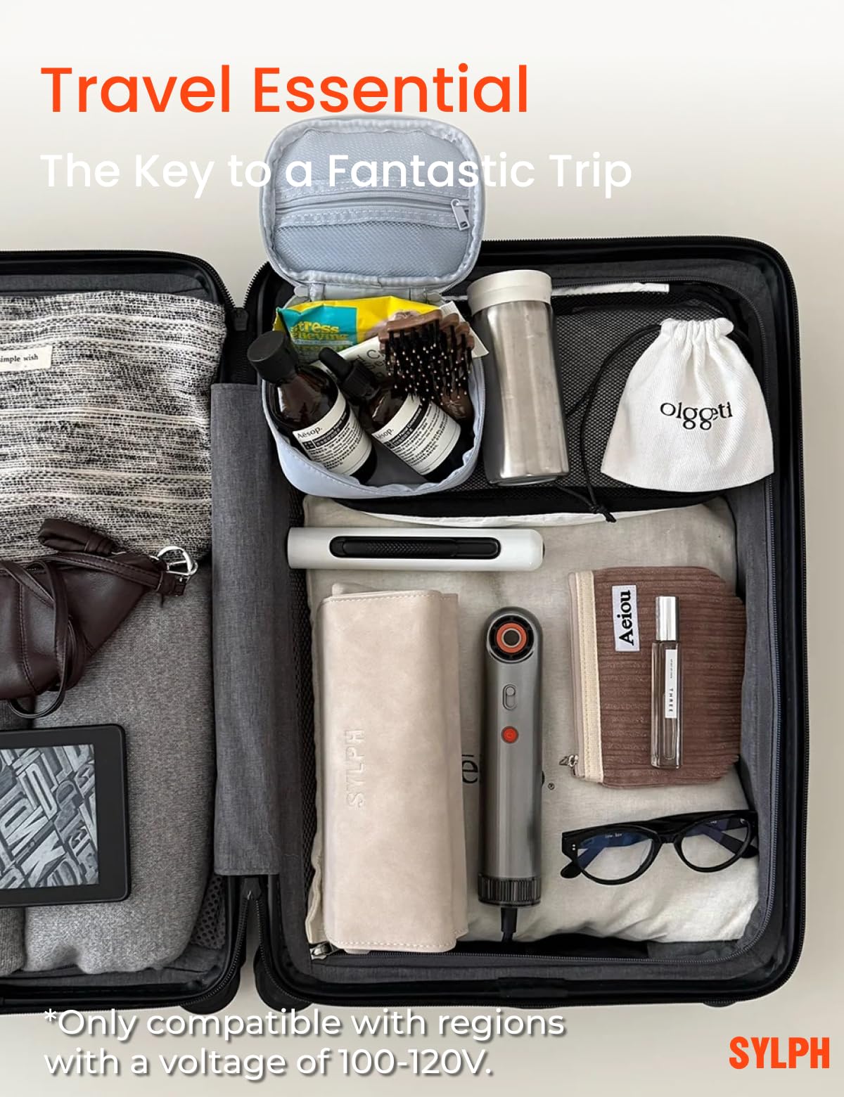 SYLPH Hair Dryer, 0.55 lbs Ultra Light & Portable for Travel, 110,000 RPM High-Speed Fast Drying, 200 Million Ions for Salon-Style, Powerful & Versatile Mini Hair Dryer for Home, Hotel, Gym, RV Use