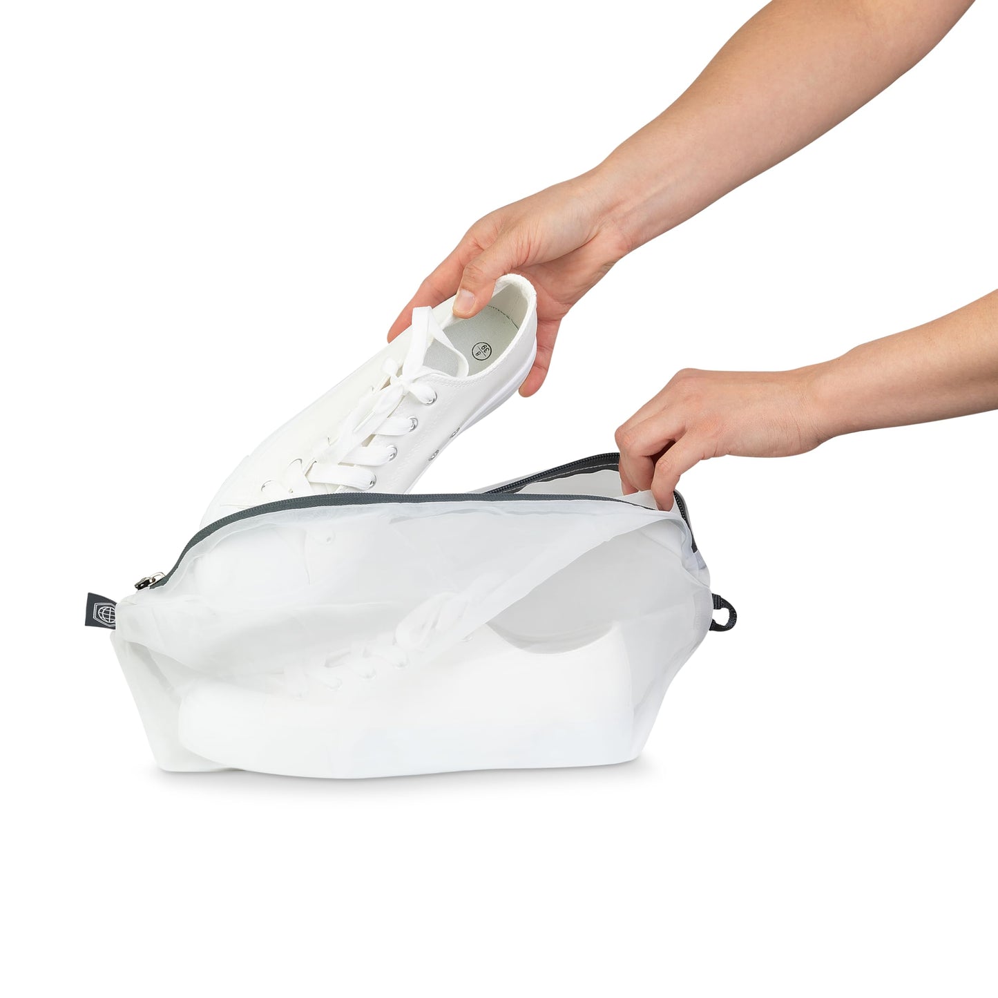 Large Packing Cube Set with See Through Mesh- Compression Packing Cubes Travel Organizers by TRIPPED Travel Gear (White)