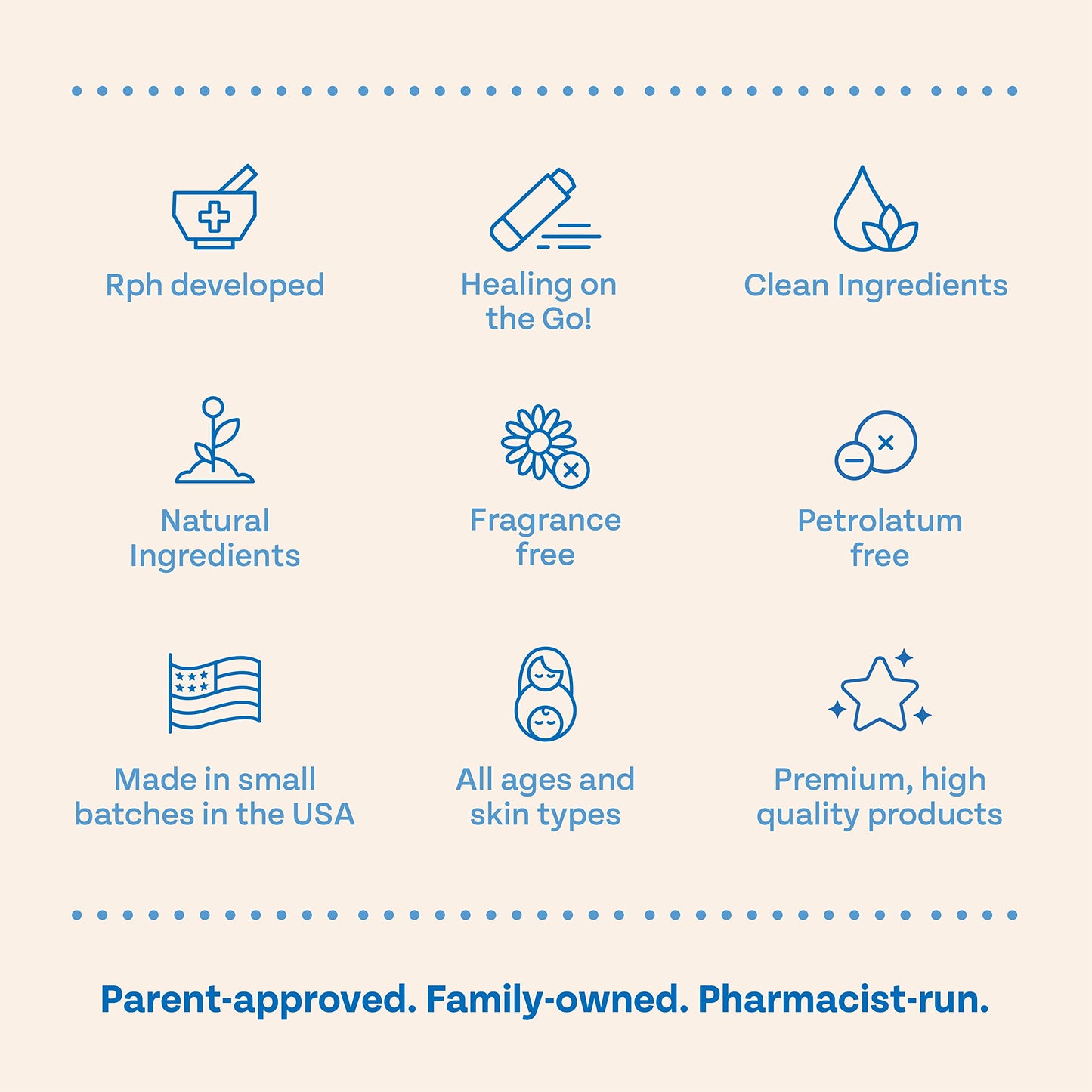 Flanders Healing Balm Stick - Safe for All Ages, Irritated Skin & Lips, Nipple Balm, Drool Rash, Raw Cuticles, Windburned Cheeks, Nostrils, Unscented (3 Pack of .5oz Sticks)