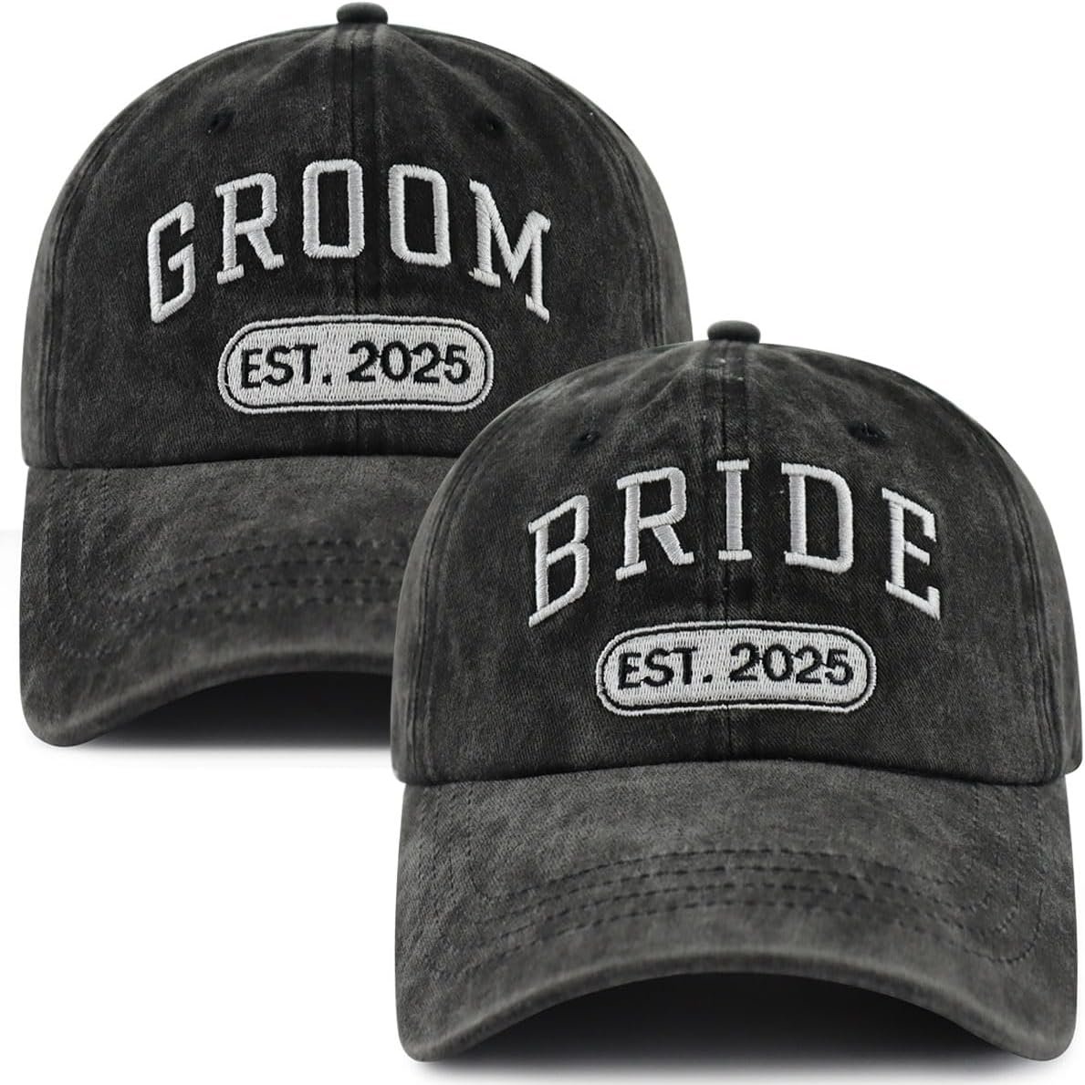 Wedding Gifts for Couples 2025, 2PCS Groom Bride Hat, Husband and Wife Matching Outfit Bsaseball Cap, Honeymoon Essentials Bridal Shower Gifts