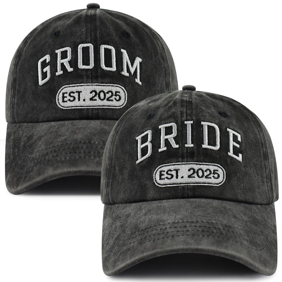 Wedding Gifts for Couples 2025, 2PCS Groom Bride Hat, Husband and Wife Matching Outfit Bsaseball Cap, Honeymoon Essentials Bridal Shower Gifts
