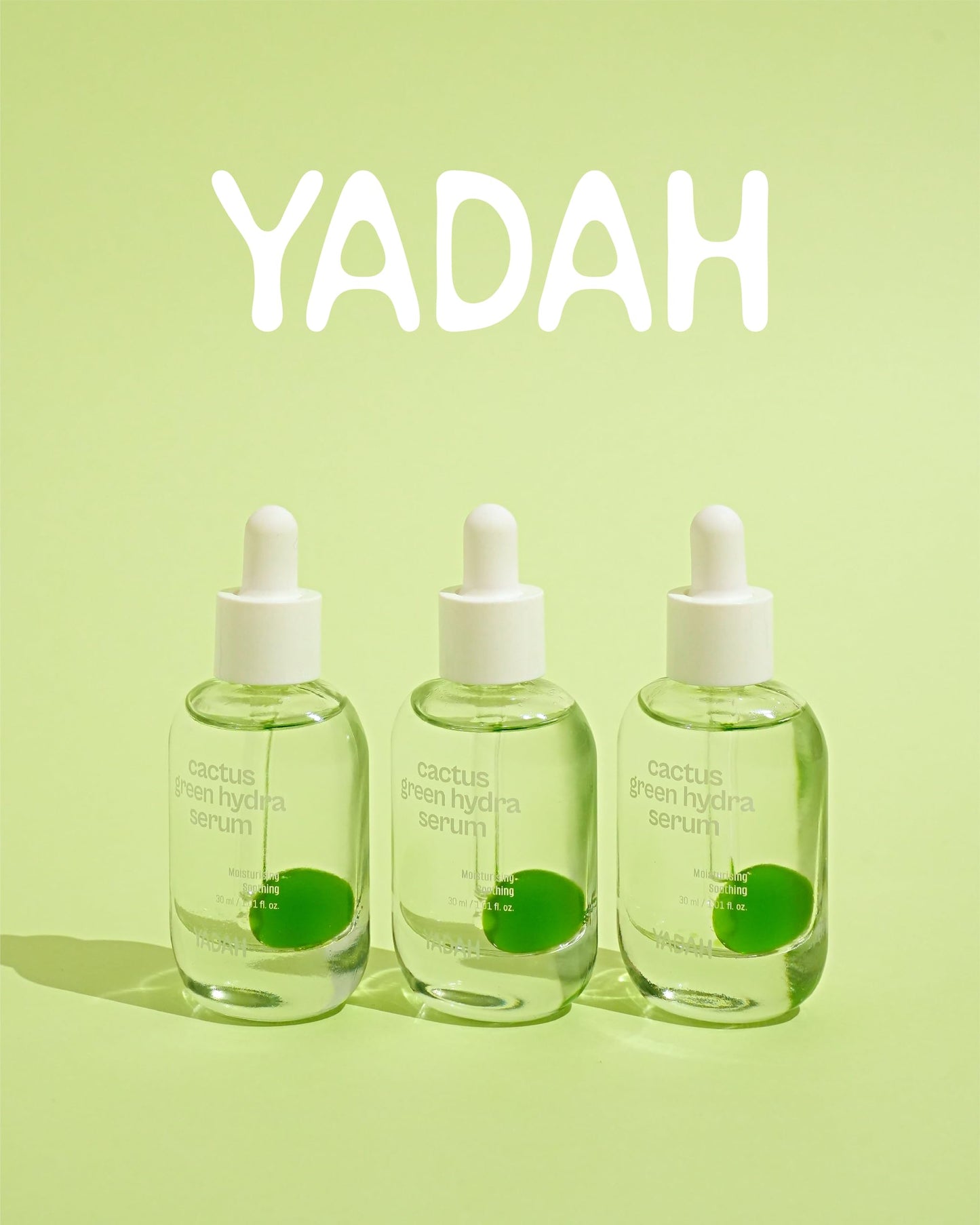 YADAH Cactus Green Hydra Serum (1.01fl oz) - Hydration, Oil-Moisture Balance, Strengthen Skin Barrier. Niacinamide, Adenosine.