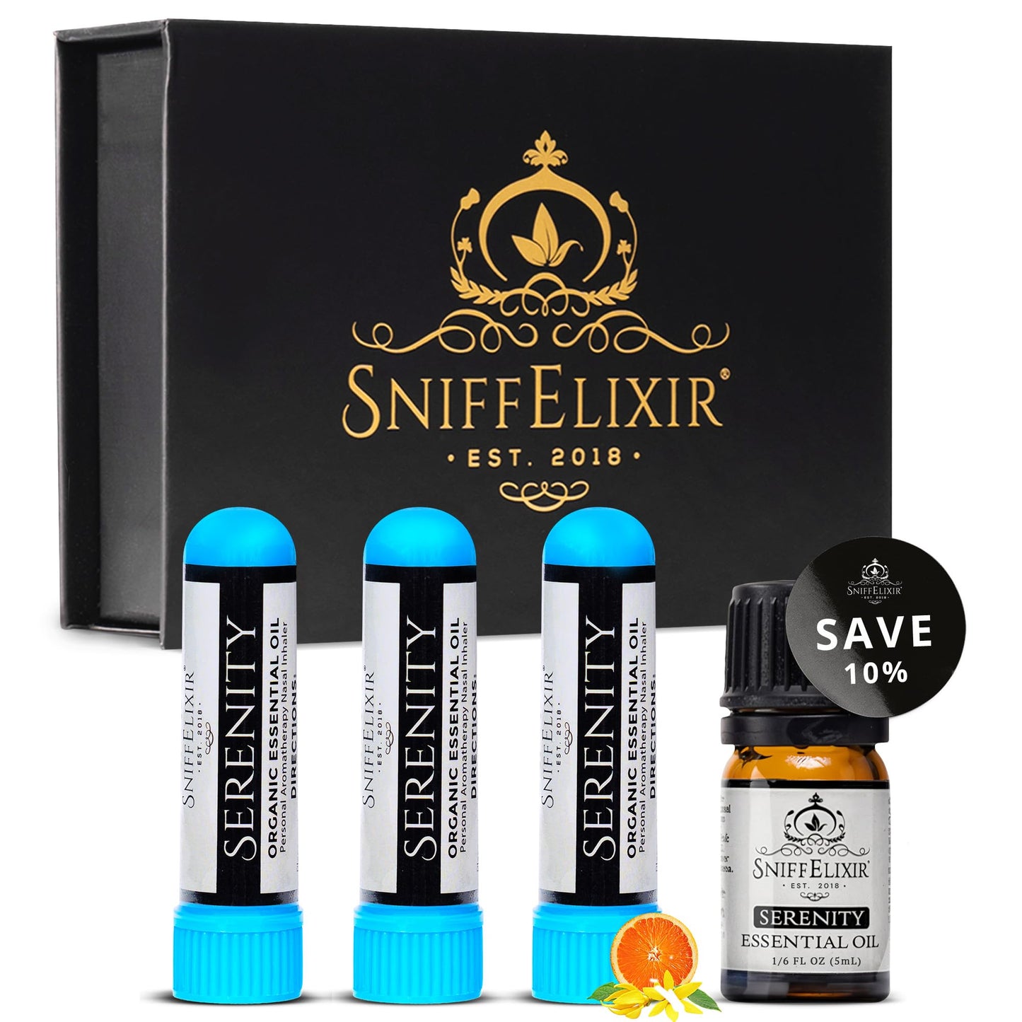 SniffElixir 3 Packs Serenity Aromatherapy Nasal Inhaler DIY Kit - Make 3 Serenity Portable Nose Inhaler Stick Natural Stress Relief Inhaler Essential Oil Inhaler that Calm, Boosts Mood, Reduces Worry