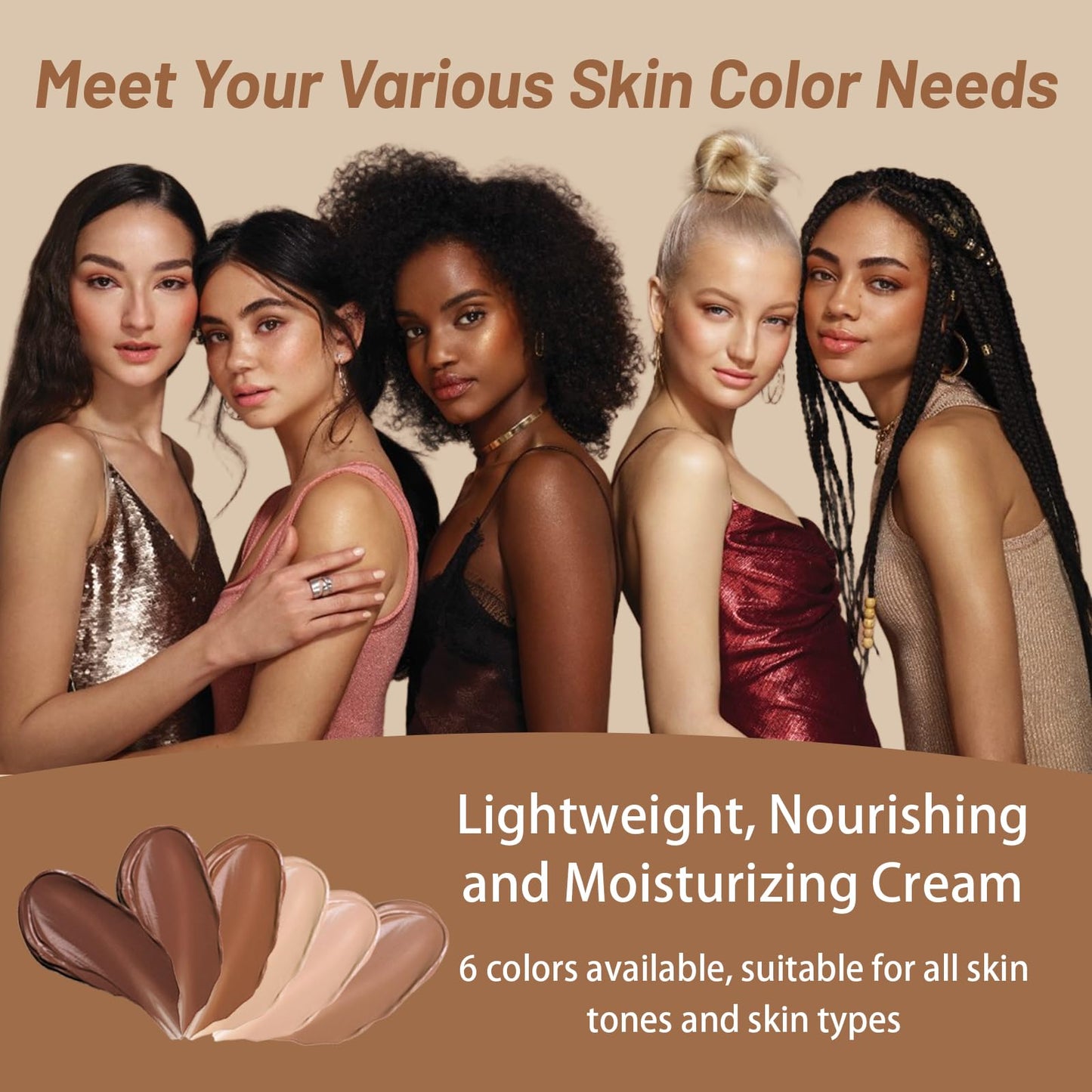 Skween Skin Tint for Black Women, Skween Beauty Balm Serum Boosted Hydration Skin Tint, Solid Tinted Serum Foundation Face Stick, Longwear Contour Stick, Natural Finish (6#)