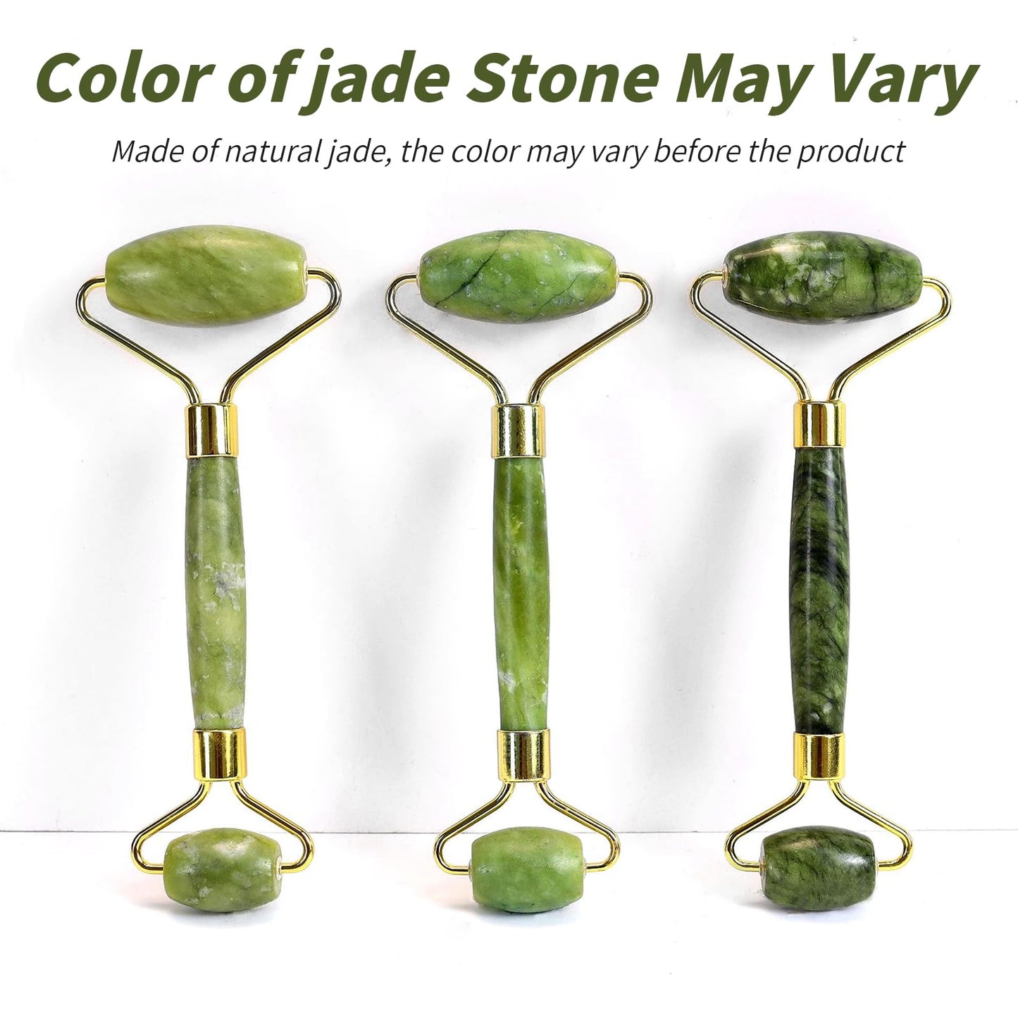 huefull Genuine Jade Roller & Gua Sha Set for Face, Cooling & Firming Effect, Sculpting Tool for Jawline & Skin Care, Self-Care Gift for Women & Men