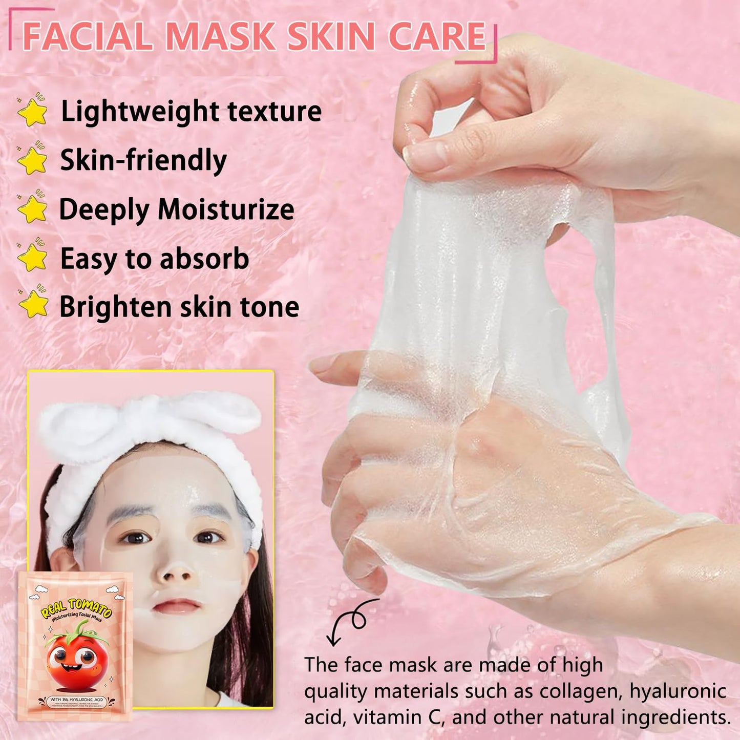 12 Pack Fruit Face Mask for Kids, Stocking Stuffers, Skin Care for Kids, Moisturizing Face Masks Skin Care, Facial Mask Bulk, Kid Party Favors, Christmas Gifts, Slumber Party Supplies for Girls