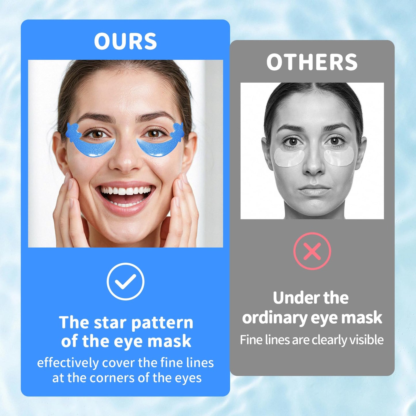 30 Pairs Under Eye Patches,Tri-color Star Under Eye Mask Patches for Sleepover Party,Cooling Eye Patches for Puffy Eyes and Dark Circles,Blueberry+Watermelon+24K Gold Hydrogel Overnight Eye Patches