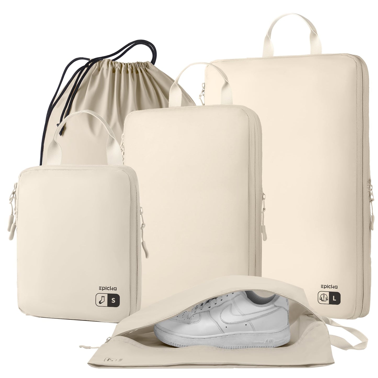 EPICKA 5 Set Ultra-Lightweight Compression Packing Cubes - Water Resistant Durable Travel Organizers Bags, Expandable Travel Accessories for Carry on, Luggage, Suitcase, Backpack