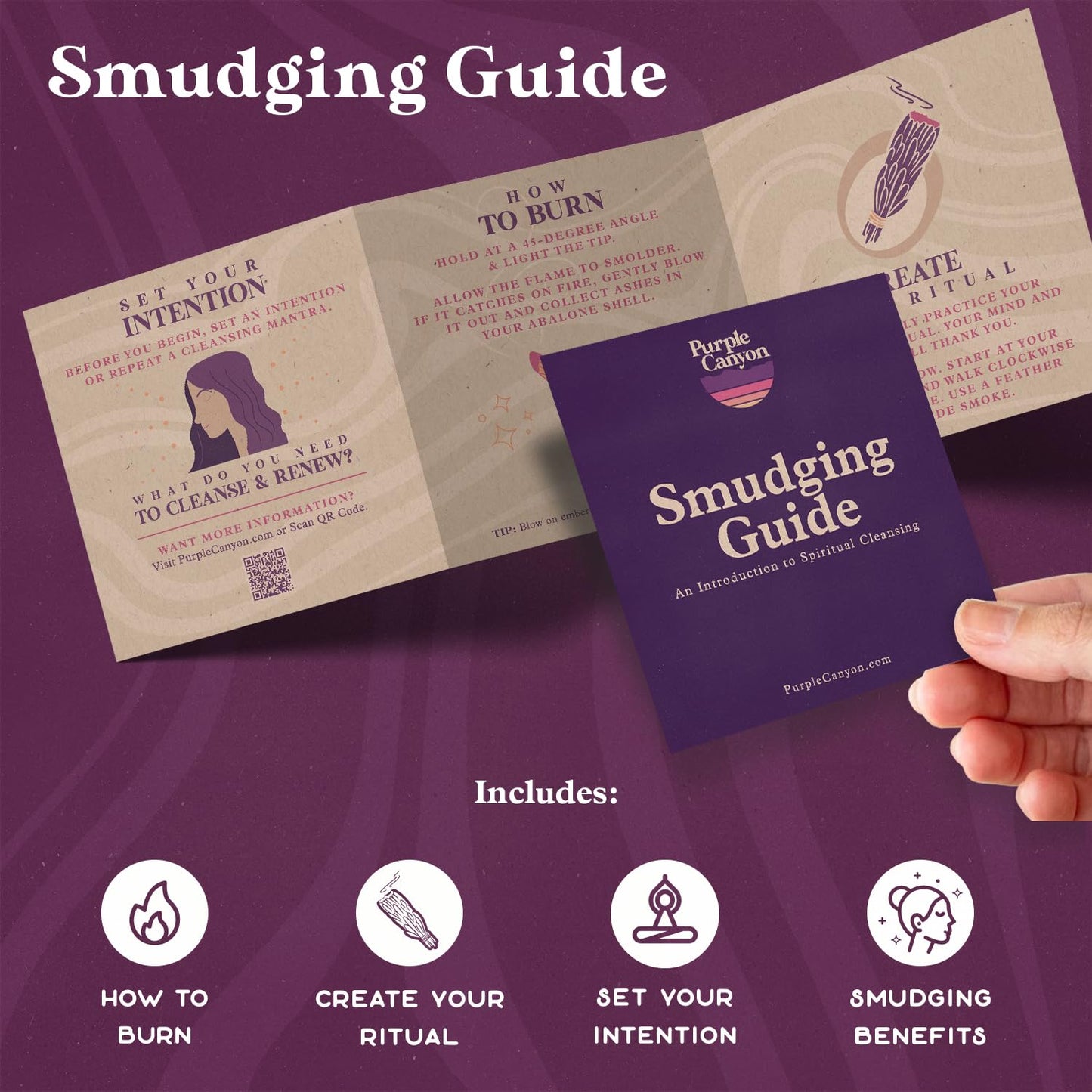 Purple Canyon Sage Smudge Kit - (12 Pack) - White Sage Smudge Sticks Incense Kit for Meditation Home Cleansing Aromatherapy and Smudge Rituals