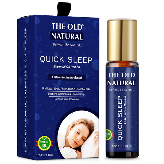 The Old Natural Quick Sleep Roll On for Instant Sleep, Stress Relief, Relaxation - an Unique Blend of Essential Oils (Pack of 1)