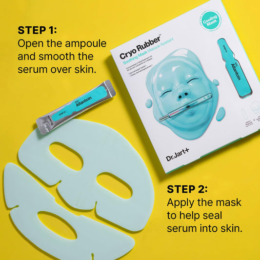 Dr.Jart+ Cryo Rubber Soothing Korean Face Mask | Hydrates and Reduces Redness | Korean Skin Care | Travel Size, 1 Pack