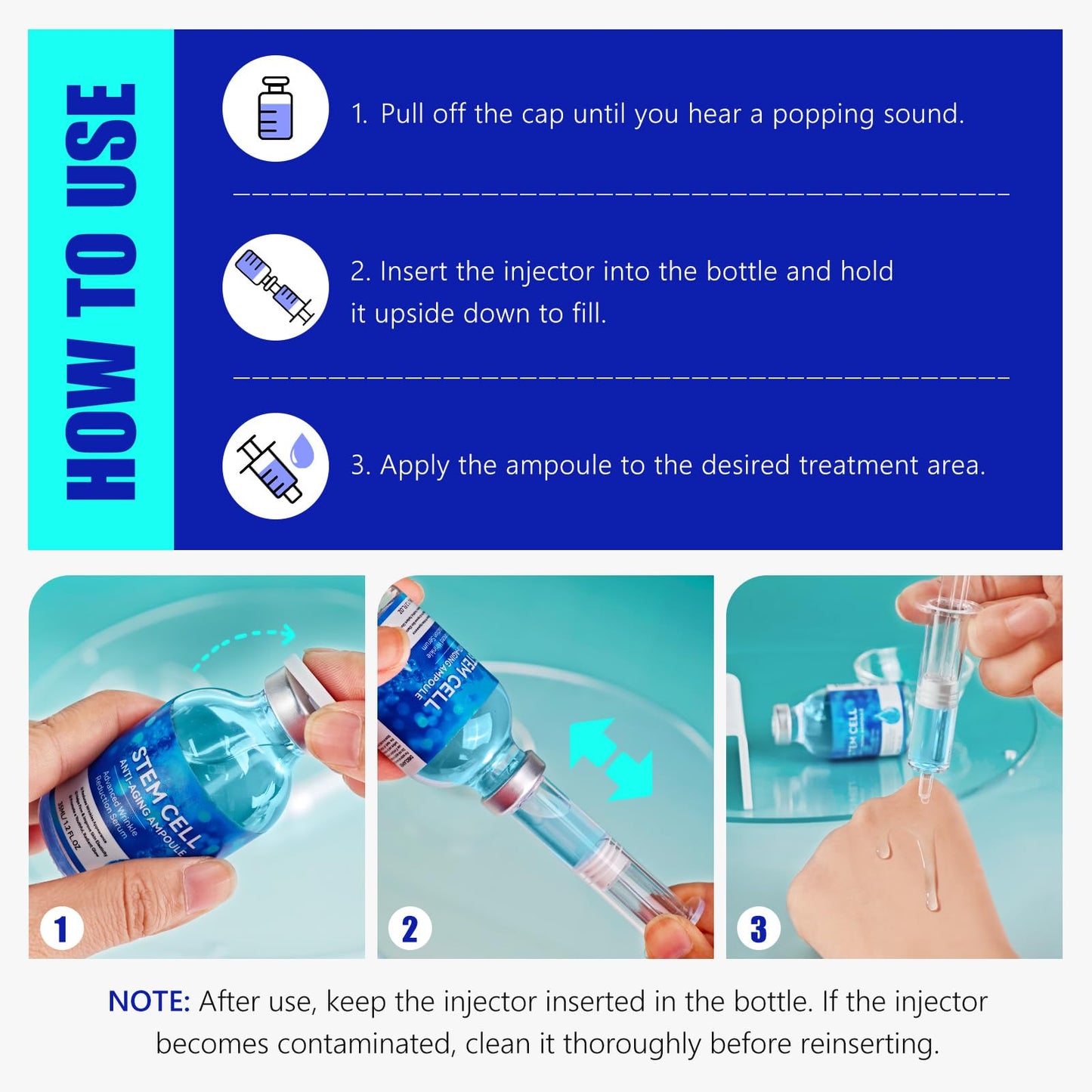 Stem Cell Serum for Face, Stem Cell Anti-Aging Serum, Firm, Hydrate, Anti-Wrinkle, and Renew Your Skin for a Youthful Glow, 1.2FL OZ