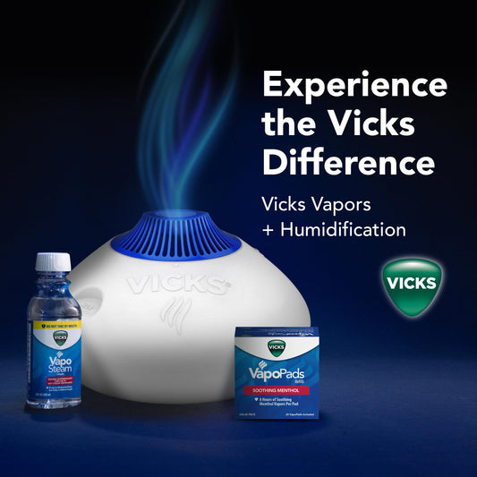 Vicks Warm Steam Vaporizer, Small to Medium Rooms, 1.5 Gallon Tank – Warm Mist Humidifier for Baby and Kids Rooms with Night Light, Works with Vicks VapoPads and VapoSteam