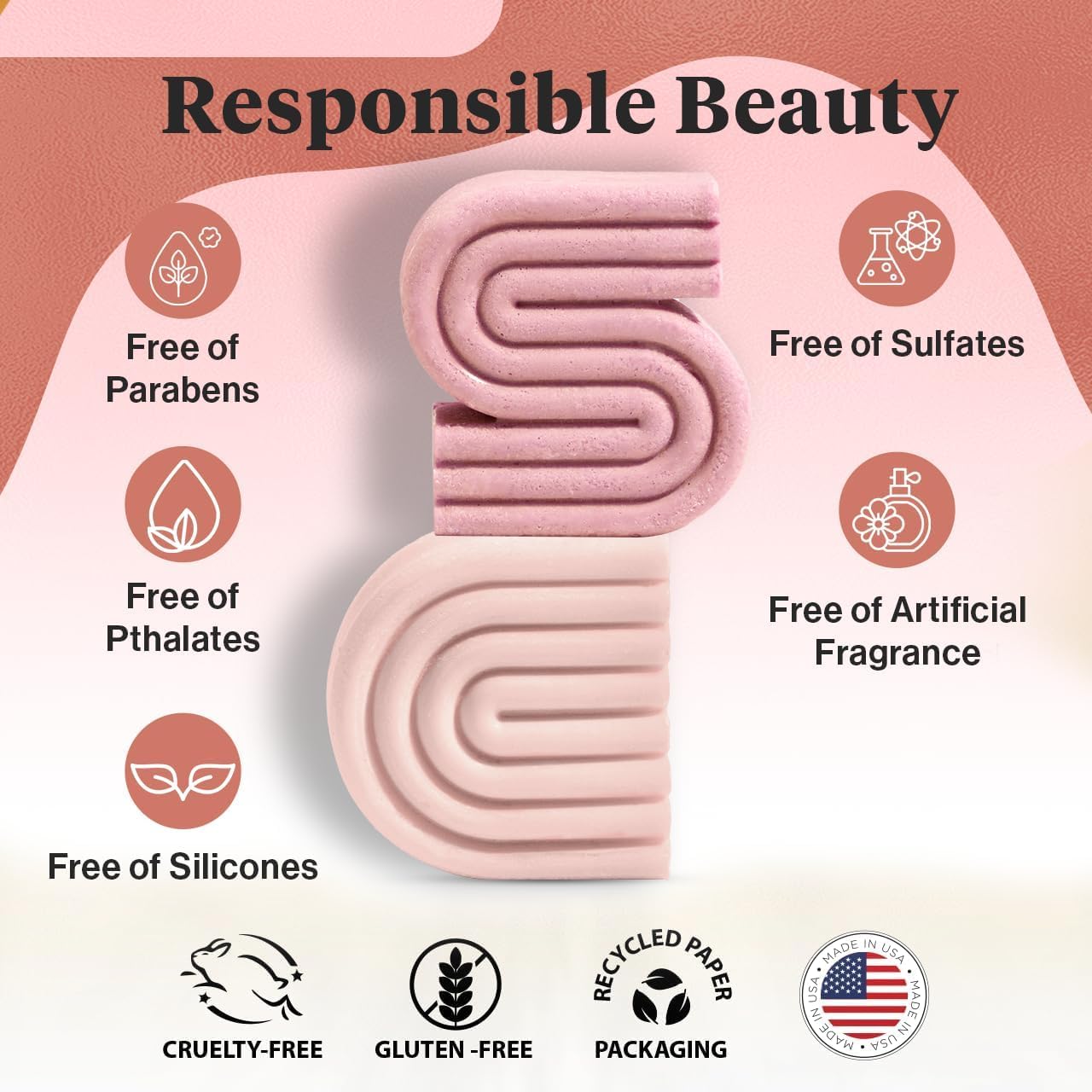 Kitsch Castor Oil Shampoo and Conditioner Set - Organic Castor Oil Hair Care for Dull & Dry Hair - Nourishing Bar Soap for Hair Growth - Free of Sulfate, Silicone, & Paraben - Made in USA - 2pcs