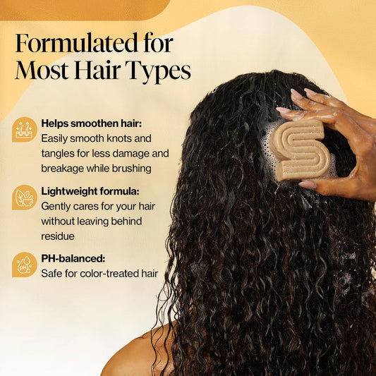 Kitsch Coconut Oil Shampoo Bar - Hydrate & Soften Dry Damaged Hair - Deep Moisturizing Curly Hair Shampoo - Safe Shampoo for Color Treated Hair - Silicone, Paraben & Sulfate Free - 3.2 oz