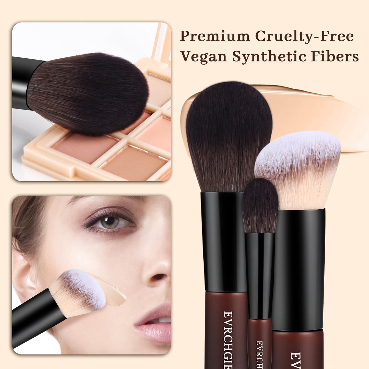 Travel Makeup Brush Set, 15 pcs Mini Makeup Brushes and 2 Puff for Foundation, Powder, Eyeshadow, Highlight, Contour, Blush & Concealer, Small Makeup Brush Set Purse Size with Case